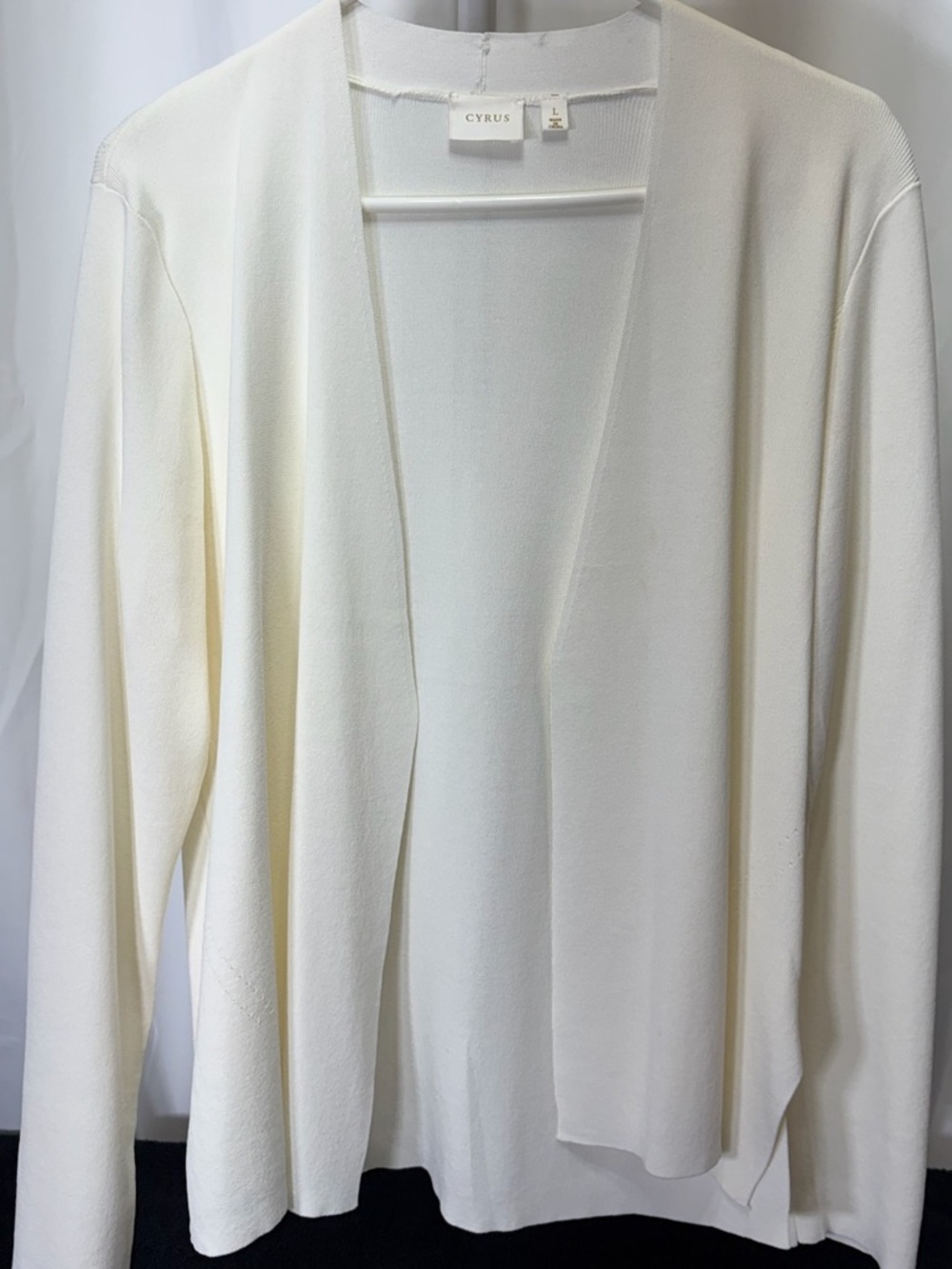 Cyrus Ivory Open-Front Lightweight Cardigan 2663